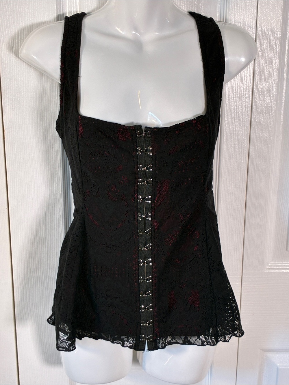 Killstar Moonlit March Lace Corset Peplum Top - XL
